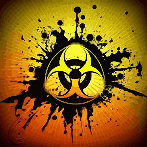 a bunch of biohazard symbols spray painted, for a background, vector style