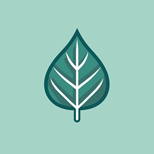 leaf icon, vector, flat background, one color, minimalist