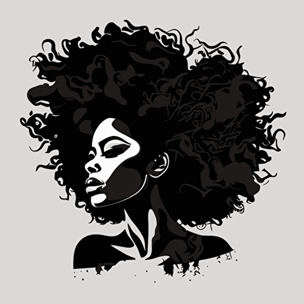 vector black women with afro