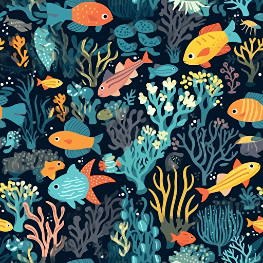 underwater life pattern, vector