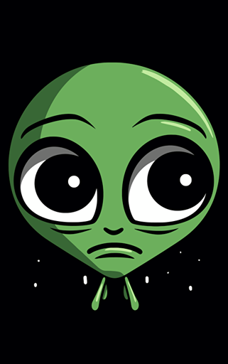 simple vector logo of a sad alien