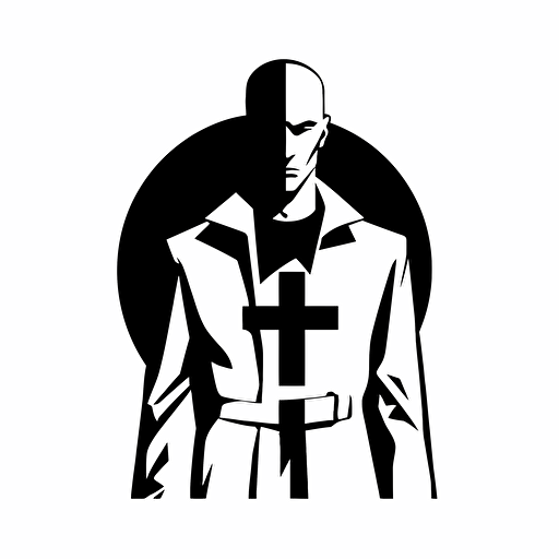 Watchmen Doctor Manhattan inspired illustration, minimal, outline strokes only, black and white, logo, vector, minimallistic, white background