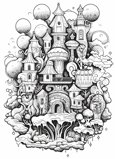 2d illustration, simple vector magic coloring page