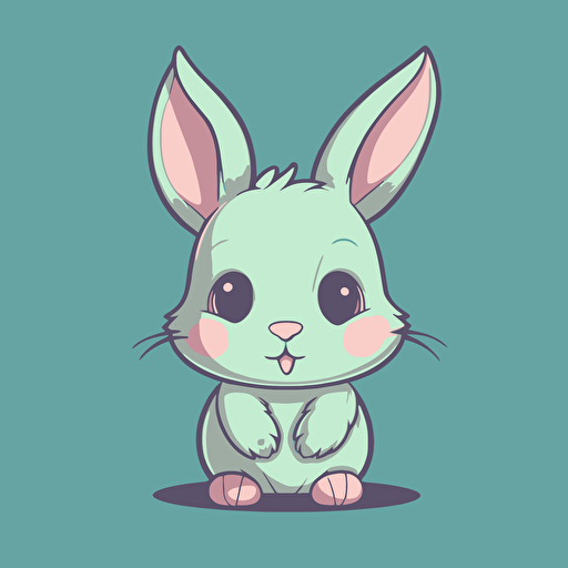 sticker flat vector art,2D bunny, baby bunny standing front view,cute,colorful disney-inspired