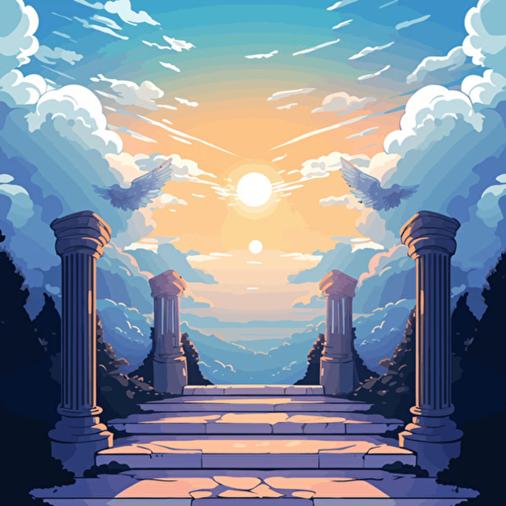 heaven background cartoon anime, Vector illustration,