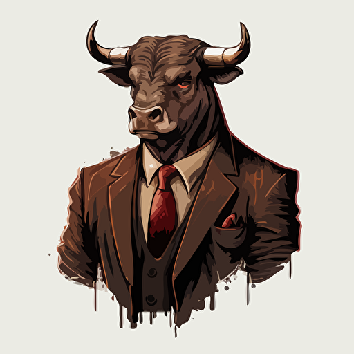 bull in a suit vector