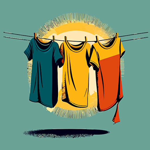 Unisex Clothes Line, Clothes Hanging to Dry, vector
