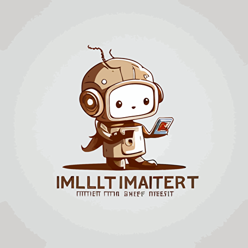 create me a brand mascot for "INTELLIMARKETEER". Make it minimalistic with a clean white background, vector.