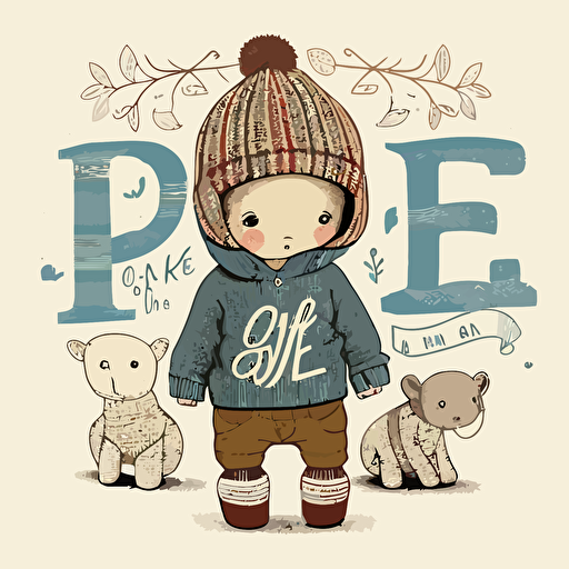 cute handmade font for a childrens clothing brand vector