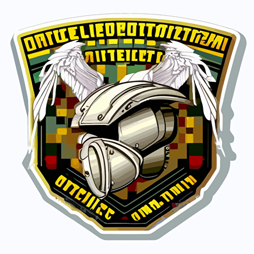 cyber operations sticker, insignia, white background, flat vector, no image noise, no lettering, hyperdetail, maximum detail