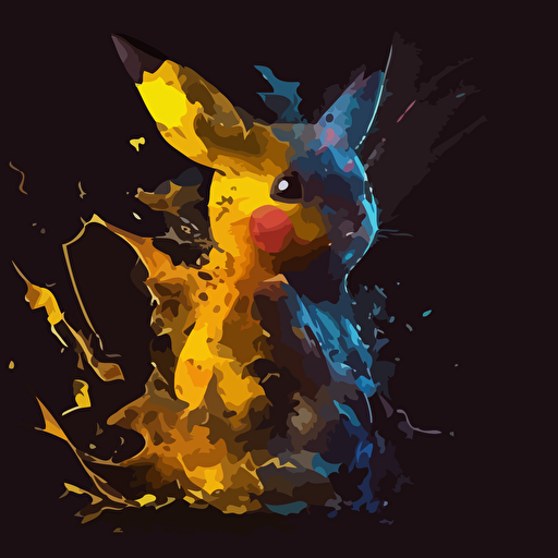 Pikachu::2 Surrealism, vector art, negative space, gradient, impressionism, synthwave:: logo design, color theory, fantasy, light and shadow, composition::2 mockup::-2