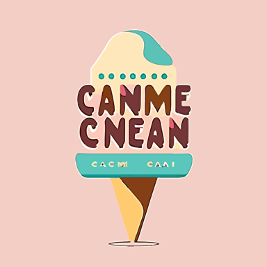 simple ice cream logo in a sci-fi font, wes anderson style, sci-fi corporate logo vector