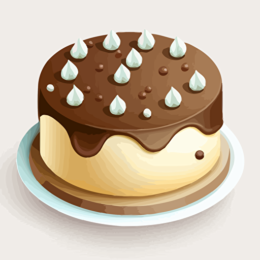 simple birthday cake, vector, game art, white background