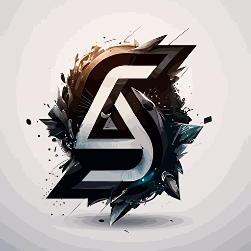 create, and stylized logo with a black vector, and a white background of the letters A and the letter E**