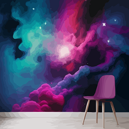 wallpaper del espacio, nebulosas, vectorial, psicodelico, fucsia y azul