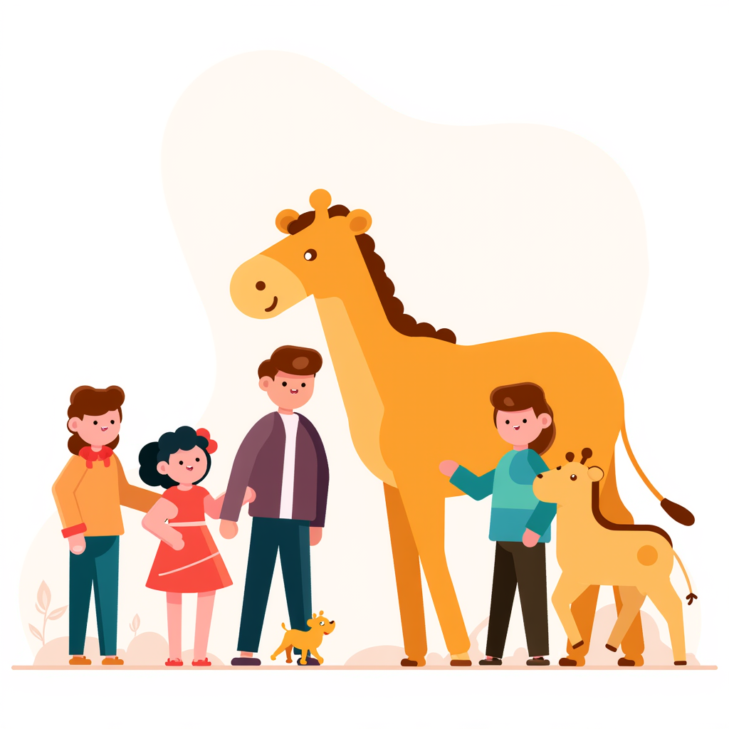 a family at the zoo