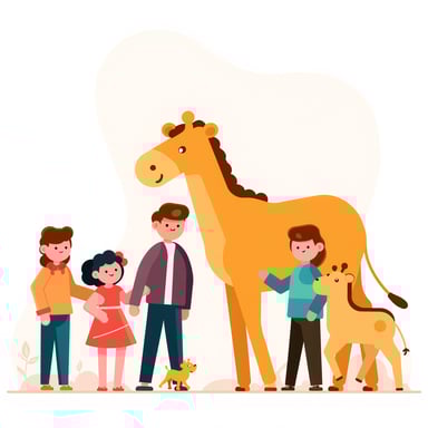 a family at the zoo