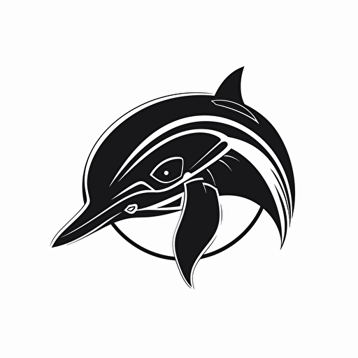 iconic futuristic minimalistic logo of apex predator orca AI trading bot, vector, creative, black logo on white background,