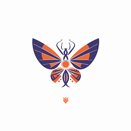 minimal vector logo for spiritual developemnt, psychodelic, vivid colours, whie background