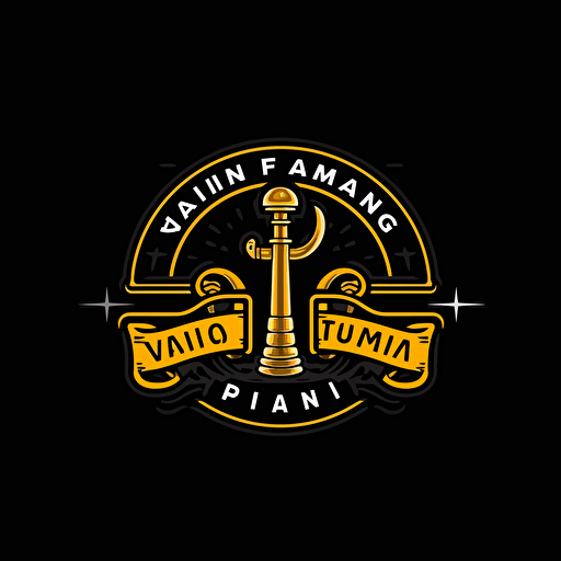 create a logo for plumbing company, vector, solid black background, minimal, flat, simple, powerful