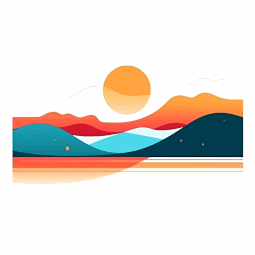 Horizon Flat vector, minimal, logo, modern art, large line, on white background,::1 Shadow, fading, text, black and white, complexity::-0.5