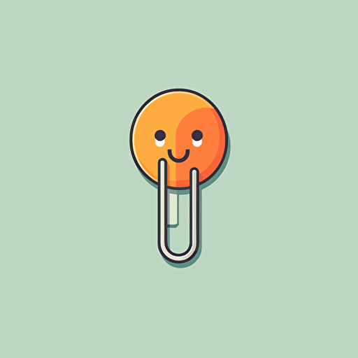 flat vector logo of modern day clippy, friendly, minimal, simplistic