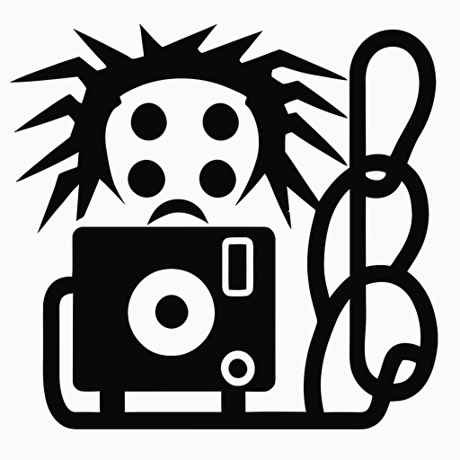 simple monster recharging symbol, black and white, vector, flat, svg, dnd style