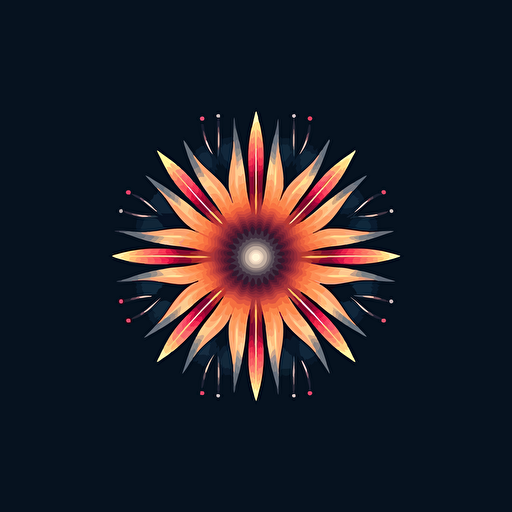 circular emblem, starburst, logo, vector, abstract seed, futuristic