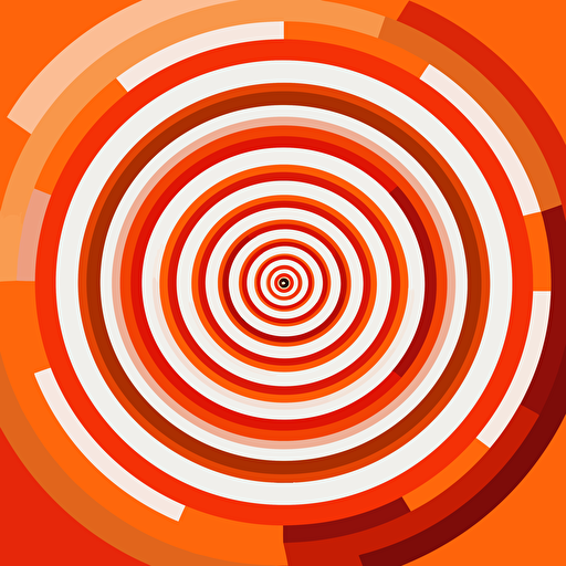 a bullseye but the colours are NERF orange and white, vector art, colourful
