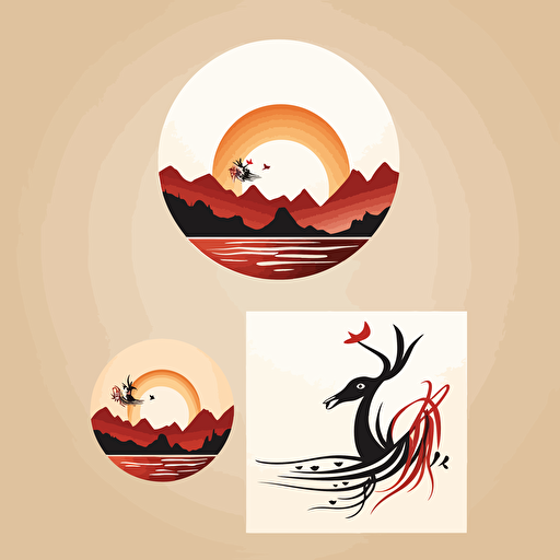 design a logo with japanese style, for a business based on wellbeing, simple, vector, hapiness and humouristic