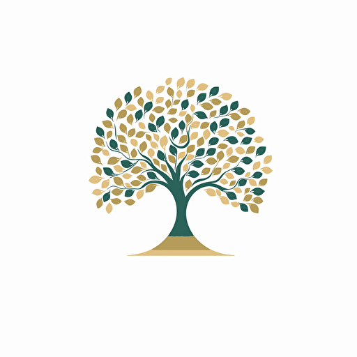 circular logo, tree, seeds, flat, vector, minimalist, whitespace, white background