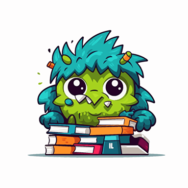 bookie monster logo, bookkeeper, vector, monster inc style