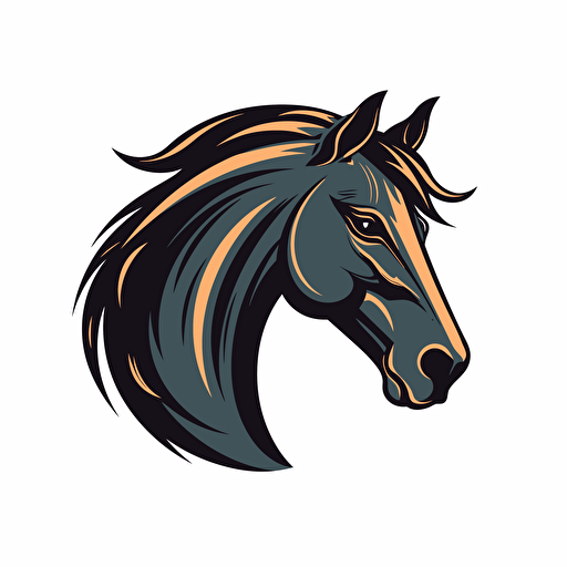 Logo horse, simple, company, vector, magentic, flat, flatdesign, 2d, illustration, black, no background