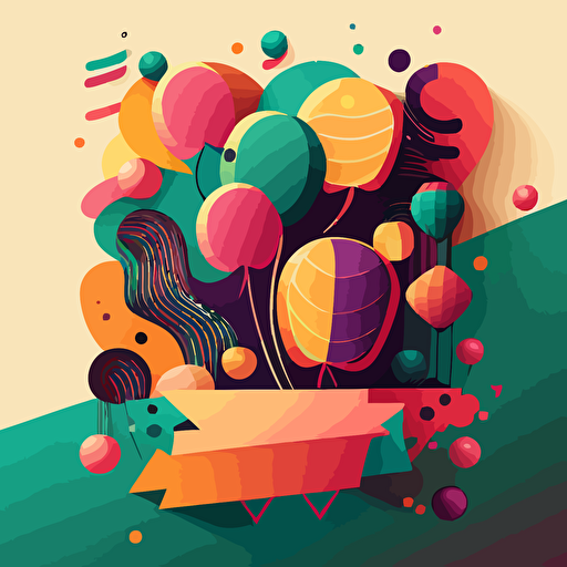 modern colorful vector birthday decoration