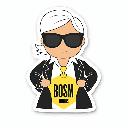 vector of a super cool boss mom with a super hero outfit, sunglasses and an attitude of confidence. sticker