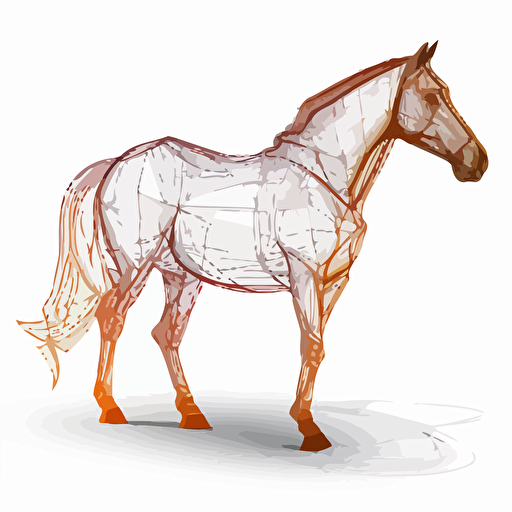 a horse shape linear style vector educational purpose