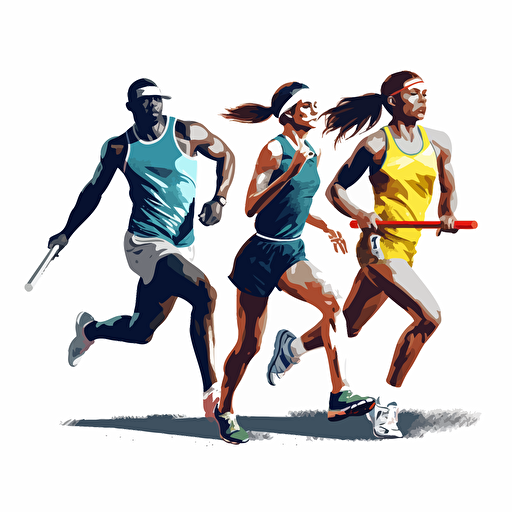 generic athletics sports vector, white background