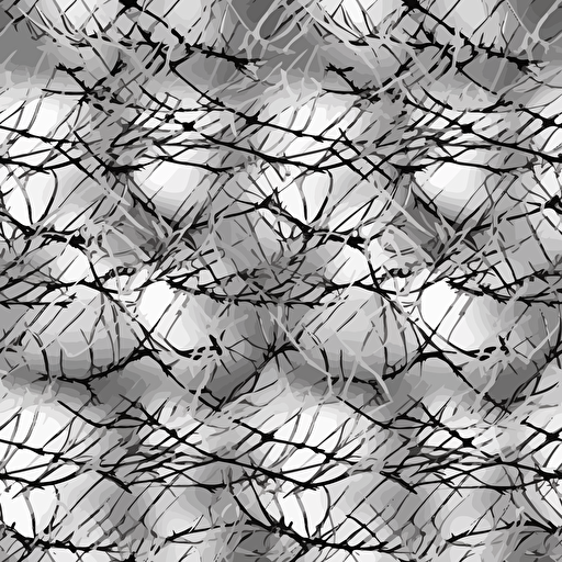 black and white vector pattern, barbed-wire pattern tile, seamless, no gradient, no shadows, fill frame,