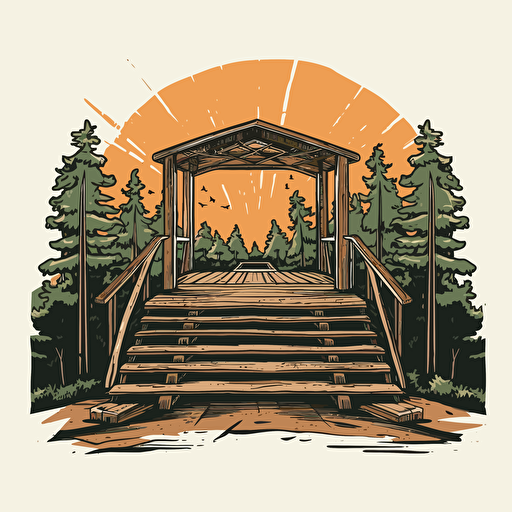 simple logo vector drawing of outdoor stage