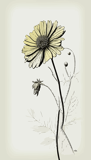 image, simplistic, showing only one wild flower, detailed, vector art, cinestill 50d