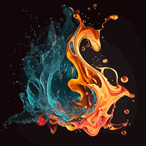 Create vector with with fire water