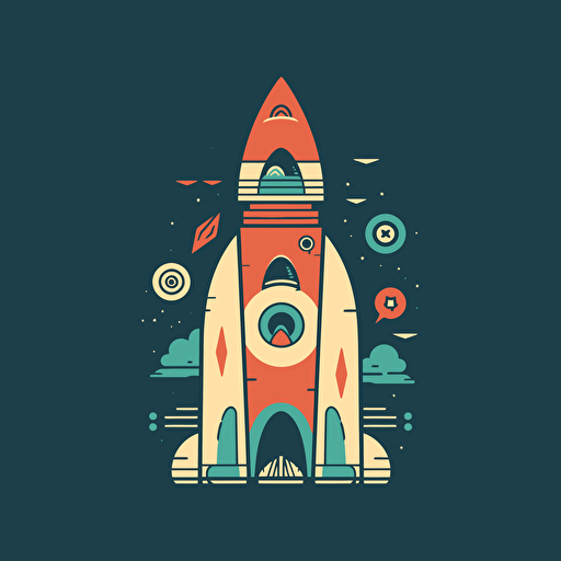 Logo for a toy rocket building club, vector illustration