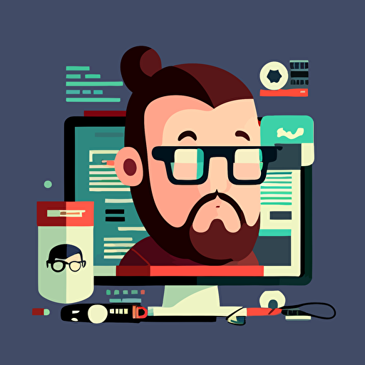 a web developer, flat vector art