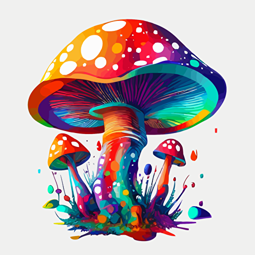 a png vector out a transparent background a lsd trip in the shape of a mushroom animated