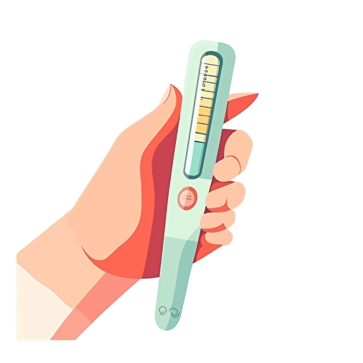 Medical thermometer in hand. illustration for children. pastel colors, vibrant colors, Vector drawing