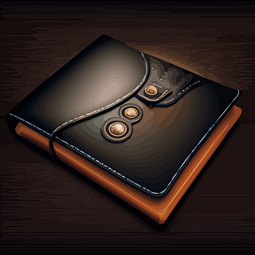 illustration of leather business portfolio. vector, moody, contrasting shadows.