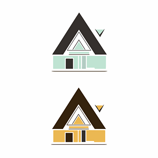 three vector minimalist modern logo for a real estate agency
