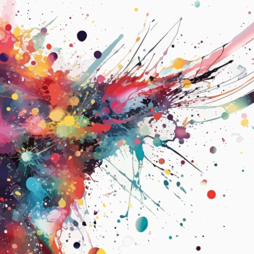 galaxy, stars, randomly spacious distributed whimsical vector digital painting, white background