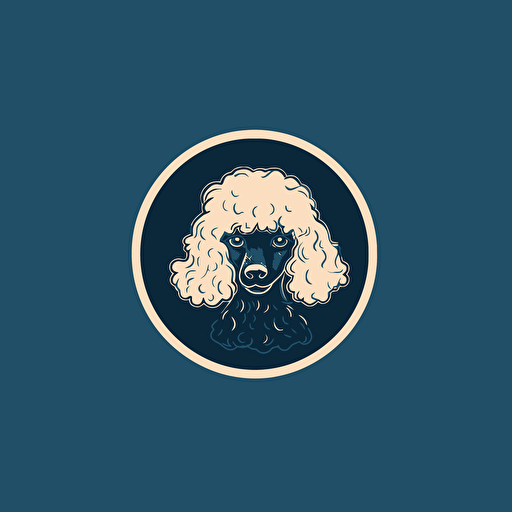 A vector logo of a miniature poodle, simple, modern, memorable, sophisticated, elegant, luxurious