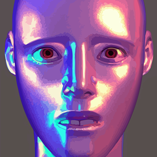 3d render holographic angry human robotic screaming angry bust glossy iridescent screaming bust surrealistic 3d illustration human non binary non binary model 3d model human cryengine holographic texture holographic material holographic rainbow concept cyborg artificial intelligence